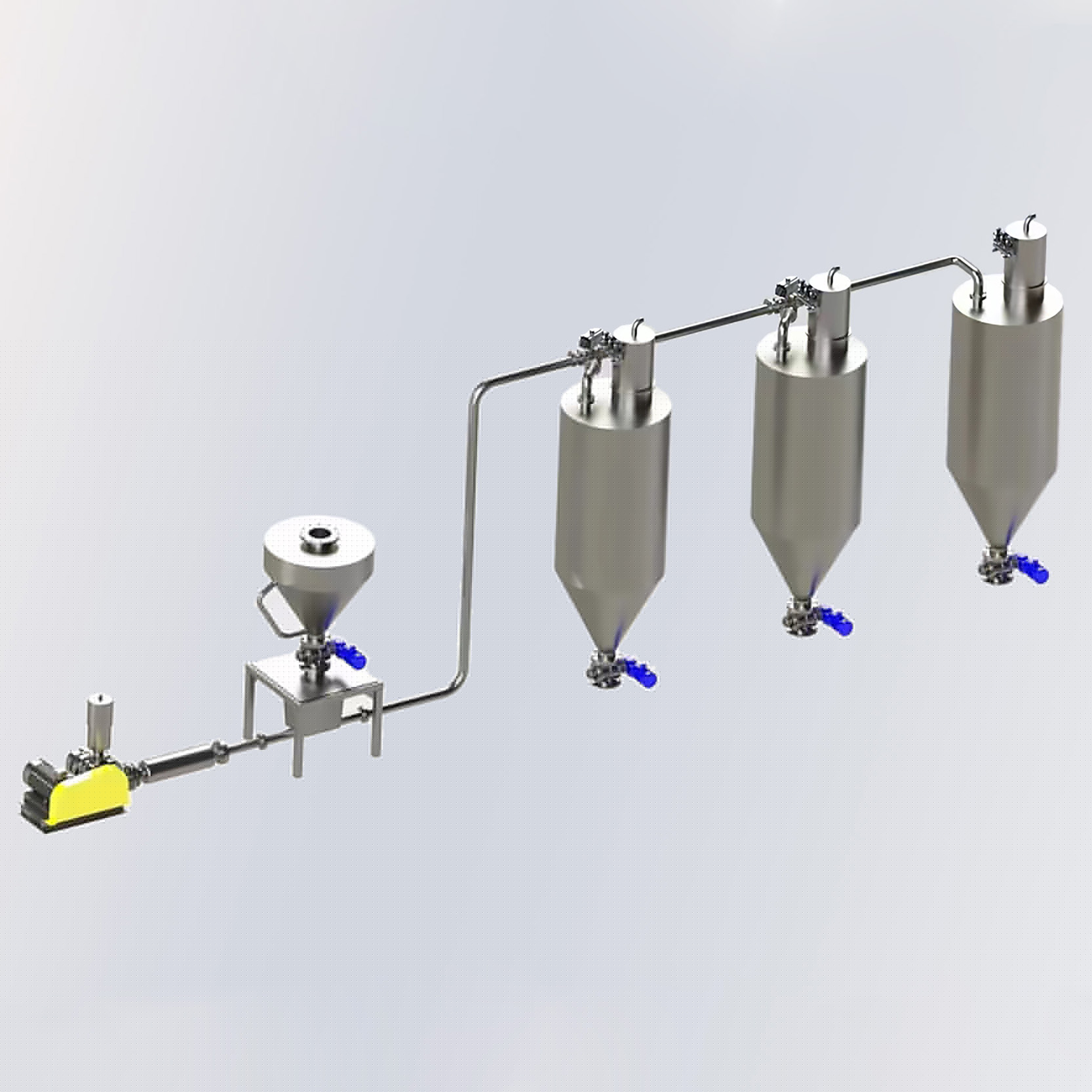 正压稀相气力输送